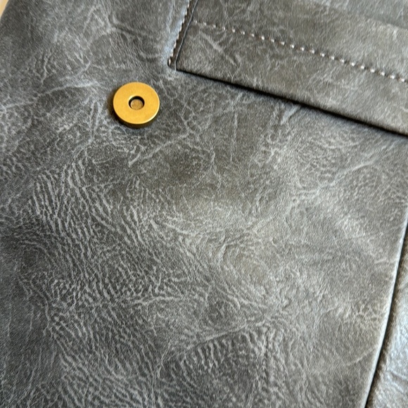 NEW Gray Vegan Leather Wristlet Clutch – Spacious & Stylish | $90 - Picture 4 of 10